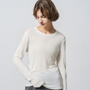 打底衫 莱赛尔羊毛软糯零压天丝面膜T裸感纸片人长袖 studio GHJOD