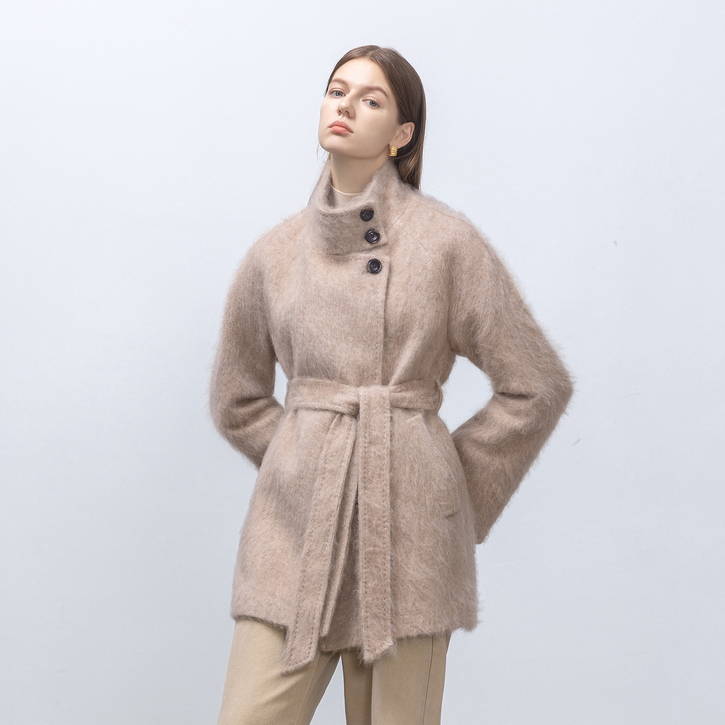 GHJOD山羊绒&桑蚕丝羊毛拉绒外套