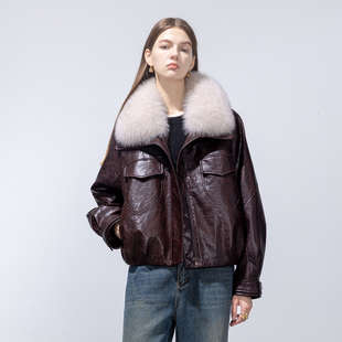 GHJOD studio可脱卸狐狸毛领_奢牌御用麂皮保暖加厚羽绒服外套女