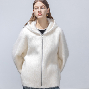 重磅轻奢羊绒羊毛拉绒慵懒休闲连帽外套大衣 小皮草 GHJOD studio
