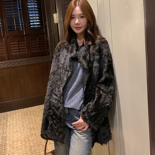 GHJOD 奢华天然软黄金轻盈小湖羊皮毛一体老钱风皮草外套 studio