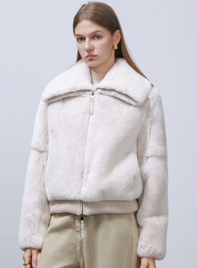 ［限量特价］GHJOD 安娜 冬季立翻领三穿雷克斯獭兔毛皮草外套厚