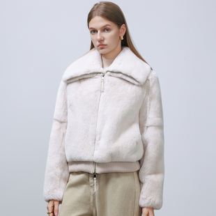 ［限量特价］GHJOD 安娜 冬季立翻领三穿雷克斯獭兔毛皮草外套厚