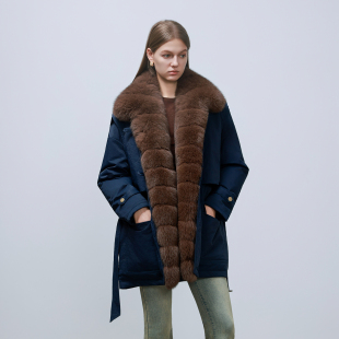 奢牌品质＿可脱卸狐狸毛领90白鹅绒派克服 绒雪狐韵 GHJOD studio