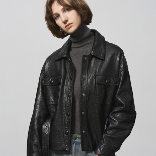 百搭做旧真皮皮衣 新西兰进口油蜡羊皮腰带时髦短款 GHJOD studio