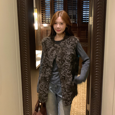 GHJOD老钱风超细小湖羊皮毛一体