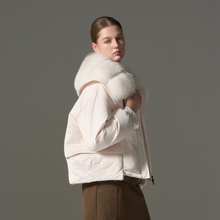 GHJOD 芬兰进口狐狸毛领90白鹅绒派克羽绒服保暖外套女 studio