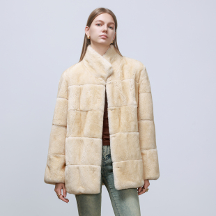 进口雷克斯獭兔毛皮草外套女毛毛大衣 巴黎晕染 GHJOD studio