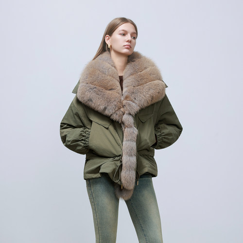 GHJOD90白鹅绒短款羽绒派克服女