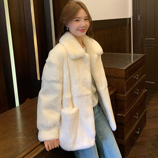 进口雷克斯獭兔毛休闲保暖立翻领皮草外套 千金姐姐 GHJOD studio