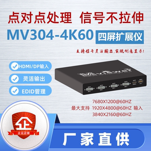 大视MV304-4K60四屏宝/多屏宝/多屏扩展仪EDID锁定横竖拼接送融合