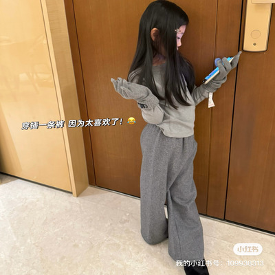 chocho童装羊毛呢长裤