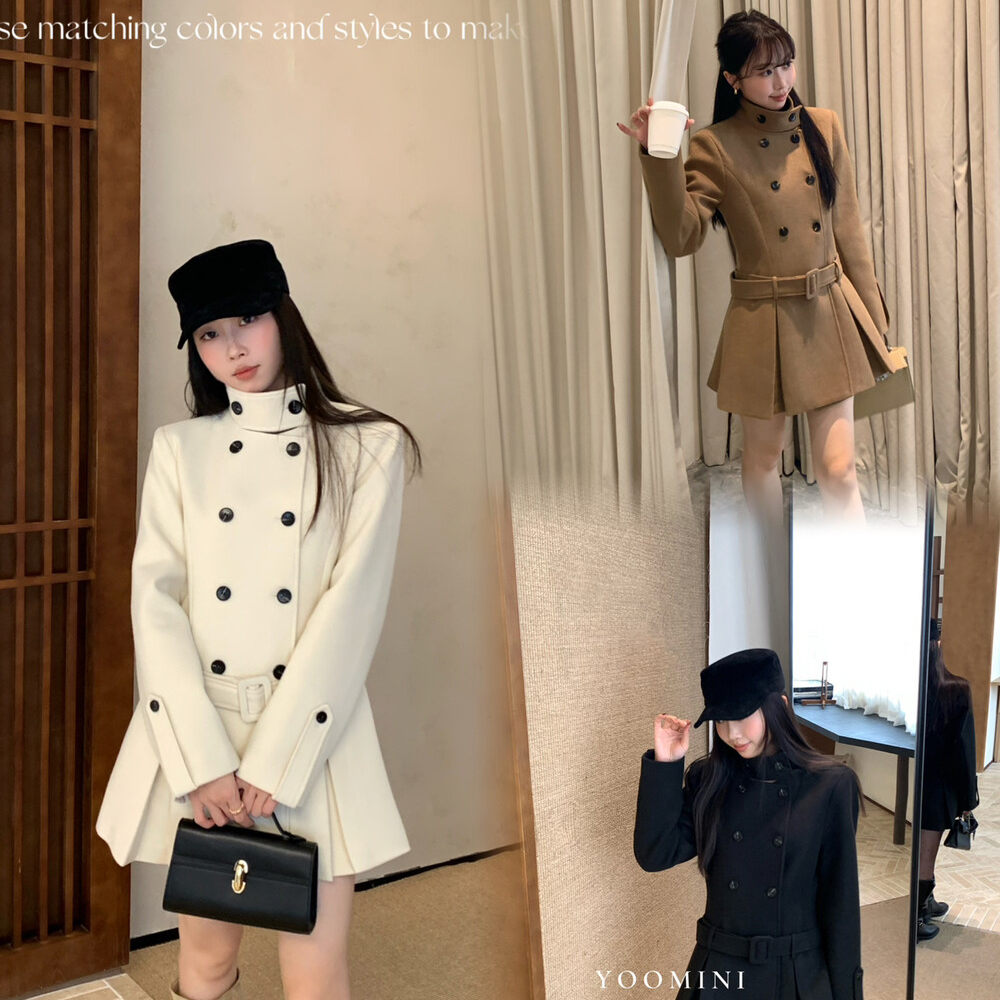 YOOMINI正品加棉毛呢外套风衣女