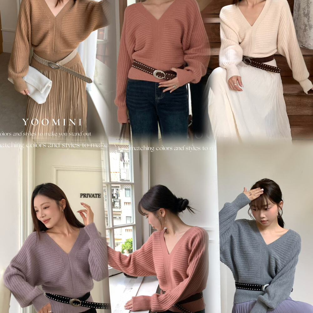 YOOMINI十三行兔绒羊毛毛衣女