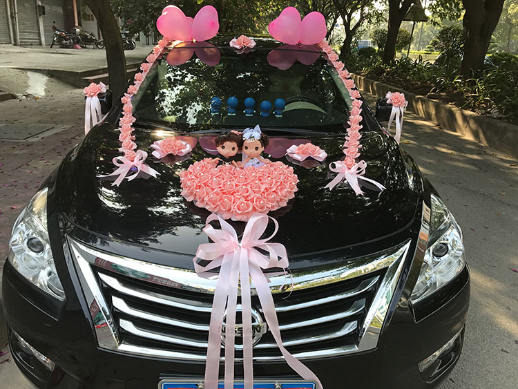 婚车装饰套装装饰车头仿真花车婚车布置韩式婚庆用品