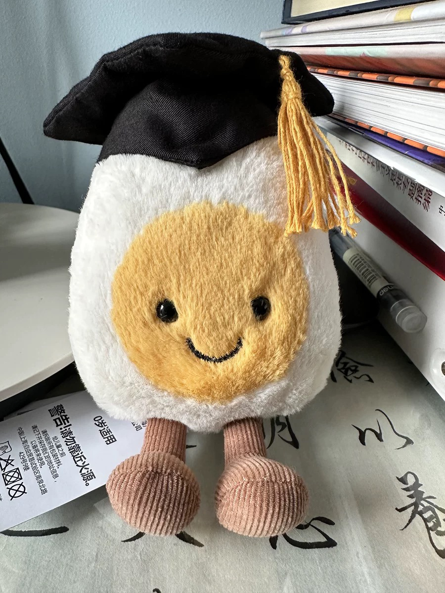 现货速发｜Jellycat夏日新品毕业水煮蛋博士蛋毛绒玩具公仔 礼物