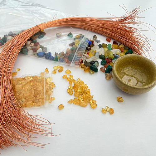 DIY黄水晶发财树材料包