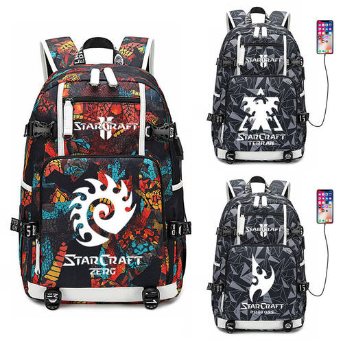2024星际争霸2 周边书包 游戏神族人族虫族 学生夜光 双肩背包 电