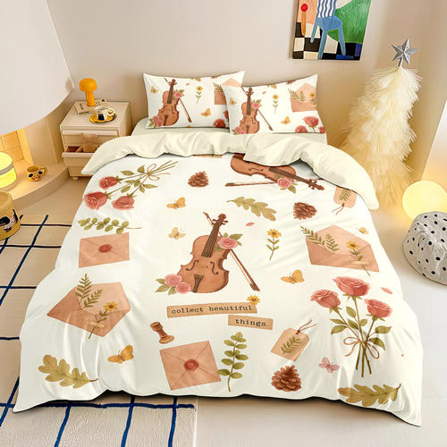 2026优雅提琴印花床上四