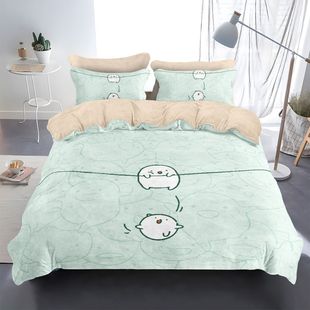 2024哇啦哇啦牛奶绒被套高颜值家居四件套宫崎骏动漫学生宿舍床单