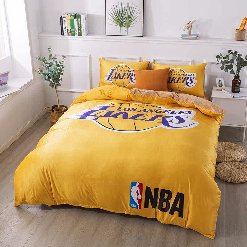 2025NBA冬季加厚保暖四件套学生宿舍篮球明星科比被套被单加绒三