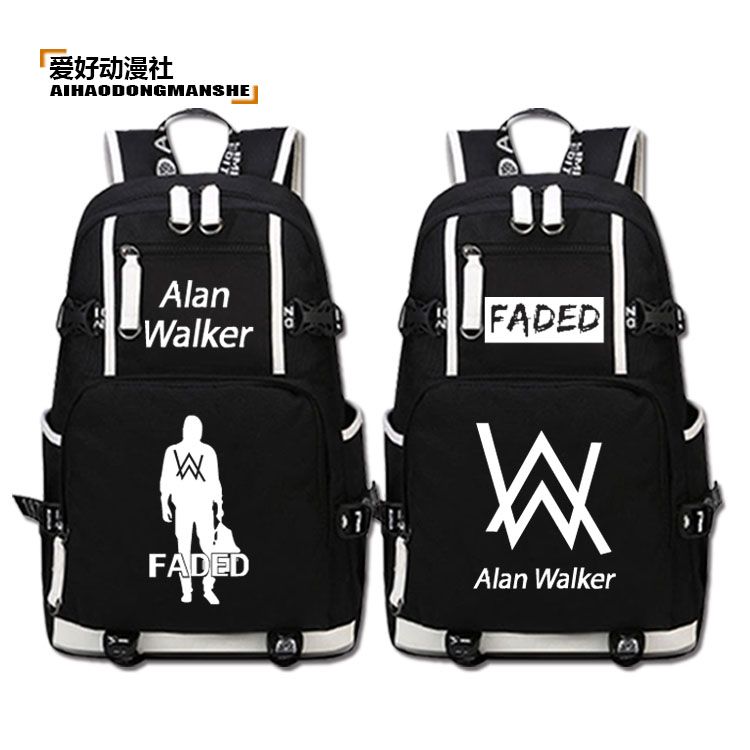 2024alan walker背包艾伦沃克书包faded同款双肩包电音周边夜光书
