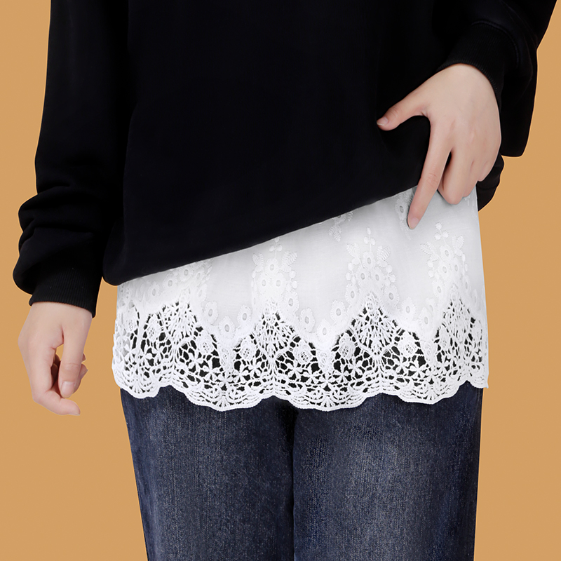 白色蕾丝屁帘女叠穿下摆腰搭