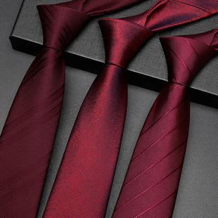 男士领带正装免打结真丝结婚新郎商务深蓝色桑蚕丝手打衬衫口袋巾