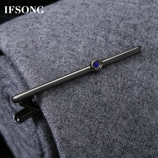 夹子商务领夹高档领带别针女固定针礼盒装 枪色简约男士 领带夹正装