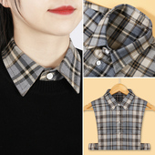 假领子女配毛衣多功能百搭领子内搭衬衣领高端格子衬衫 假领装 饰