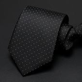 高级感西装 黑色领带男正装 商务职业韩版 面试免打懒人拉链易拉得潮