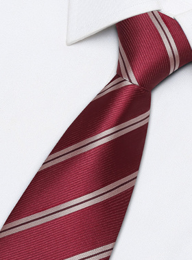 jk领带女懒人学院风咖啡棕高档学生日系衬衫配饰酒红条纹DK男手打