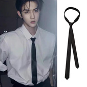 商务韩版 黑色领带男士 高端正装 超细窄款 免打结学生手打轻奢潮 经典