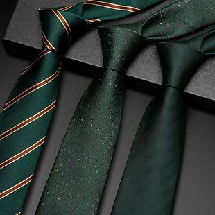 领带男商务绿色免打衬衫男士西服配饰高级宴会女jk新中式国风手打
