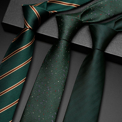 领带男正装商务绿色花纹手打衬衫