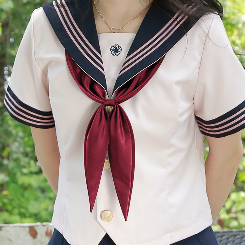 jk领结红色制服粉色水手服蝴蝶结衣服配饰学士服衬衫金鱼结绿色女