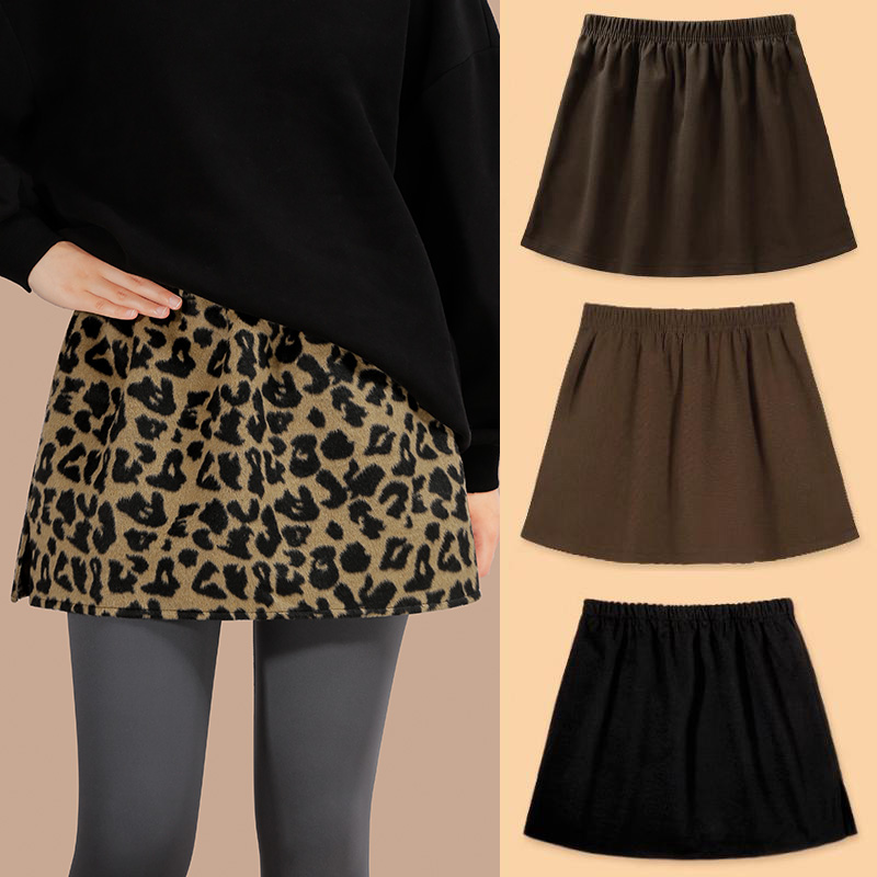 屁帘女秋冬叠穿鲨鱼裤大码半身裙