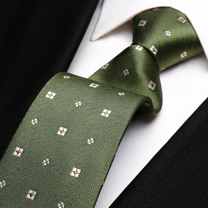 男士领带绿色西装商务配饰拉链式