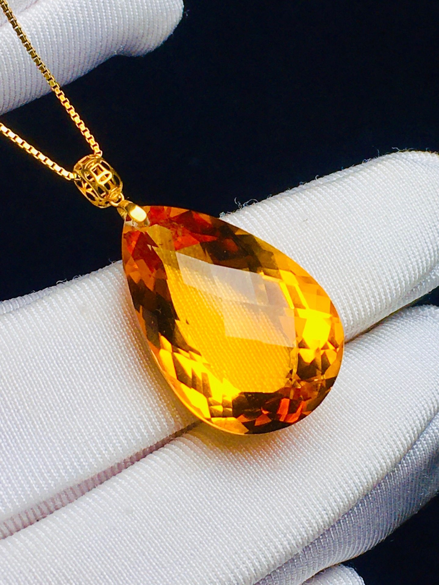 正品天然黄水晶千禧面水滴吊坠项链18k金女款毛衣链挂件饰品礼物,饰品/流行首饰/时尚饰品新,颈饰,淘宝优惠券,粉丝福利购,淘宝优惠卷