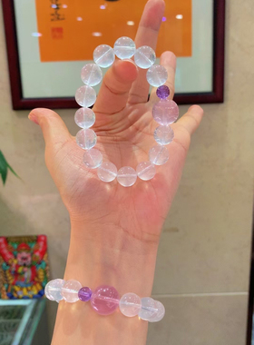 正品天然白水晶乳白正品手链手串女款时尚饰品闺蜜手串手链饰品