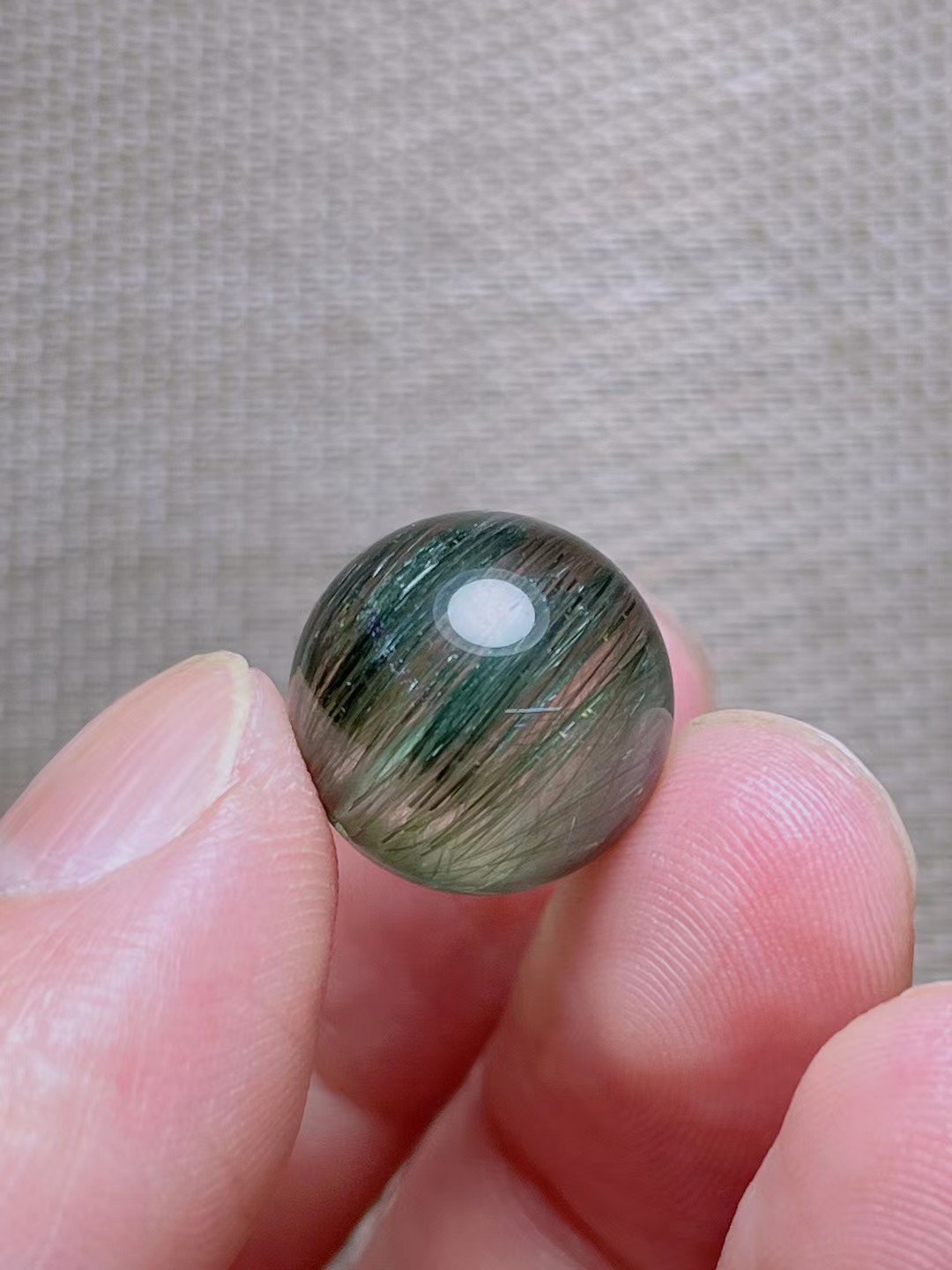 正品天然绿发晶单珠水晶包裹聚宝盆球摆件晶体通透男女款搭配diy