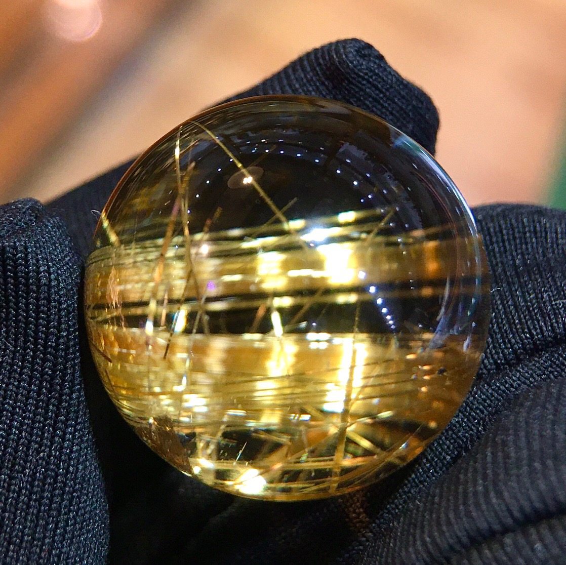 正品天然钛晶水晶单珠圆珠男女款单珠圆珠钛晶吊坠项链挂坠饰品