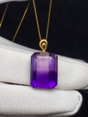 天然紫水晶吊坠女款 紫水晶项链锁骨链送女友闺蜜生日礼物