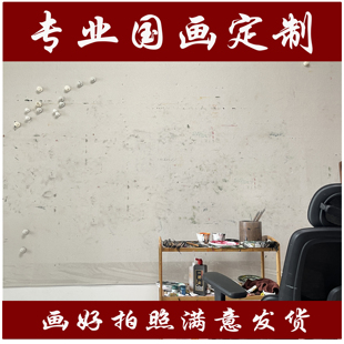 国画纯手绘代画荷花牡丹水墨画中式山水画花鸟画手工作品真迹定制