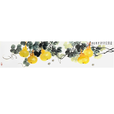 纯手绘国画葫芦写意花鸟画