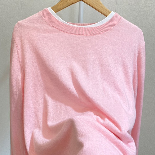 美丽诺羊毛圆领针织打底衫毛衣冬