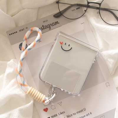 ins韩系简约笑脸适用摩托罗拉Razr60Ultra手机壳Razr60 Pro全包小翻盖全包个性女折叠女razr50/40Ultra保护套