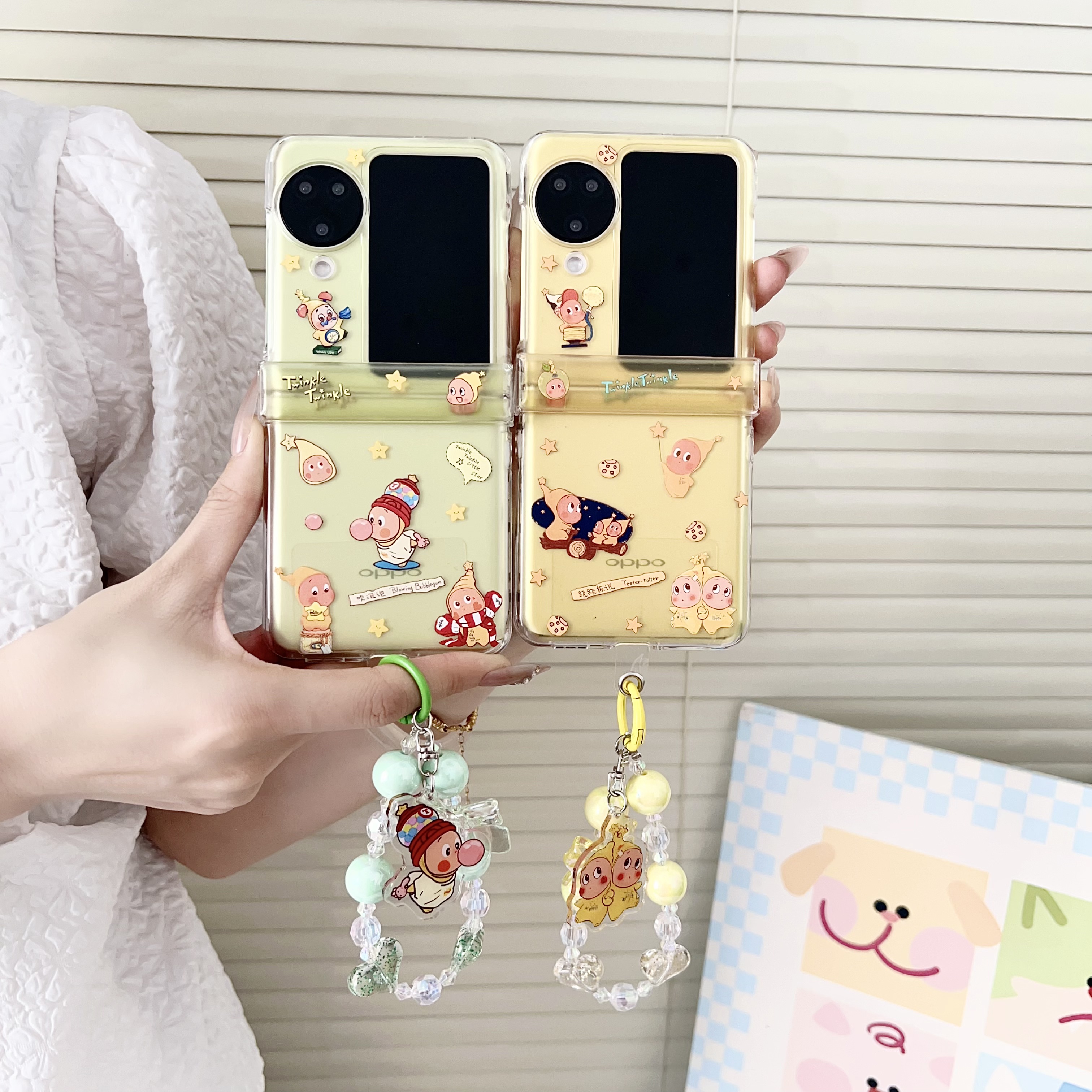 卡通韩系星星人适用华为Purax手机壳pocket 2手链MIXFlip荣耀vflip全包oppofindn3flip防摔razr60/50 Ultra套