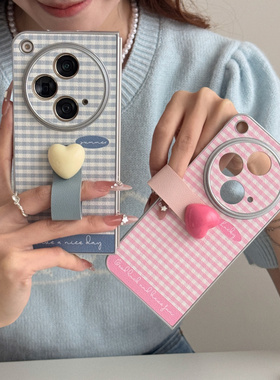 OPPOFindN3手机壳ins韩风爱心格调波点指环Find2创意个性女N3保护套指环扣小羊皮折叠OPPOFindn2硬壳findn3韩