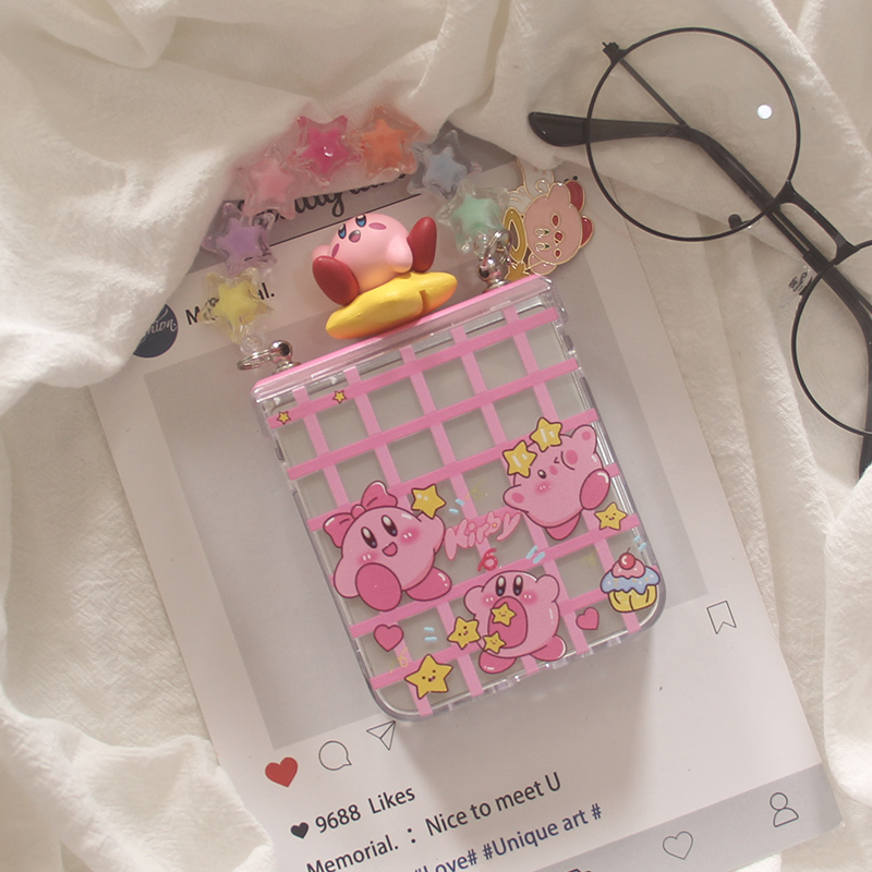 适用三星zflip7手机壳ins星之卡比卡通ZFlip6保护套zflip7 FE全包zflip4/3防摔个性zflip5保护套翻盖个性女款